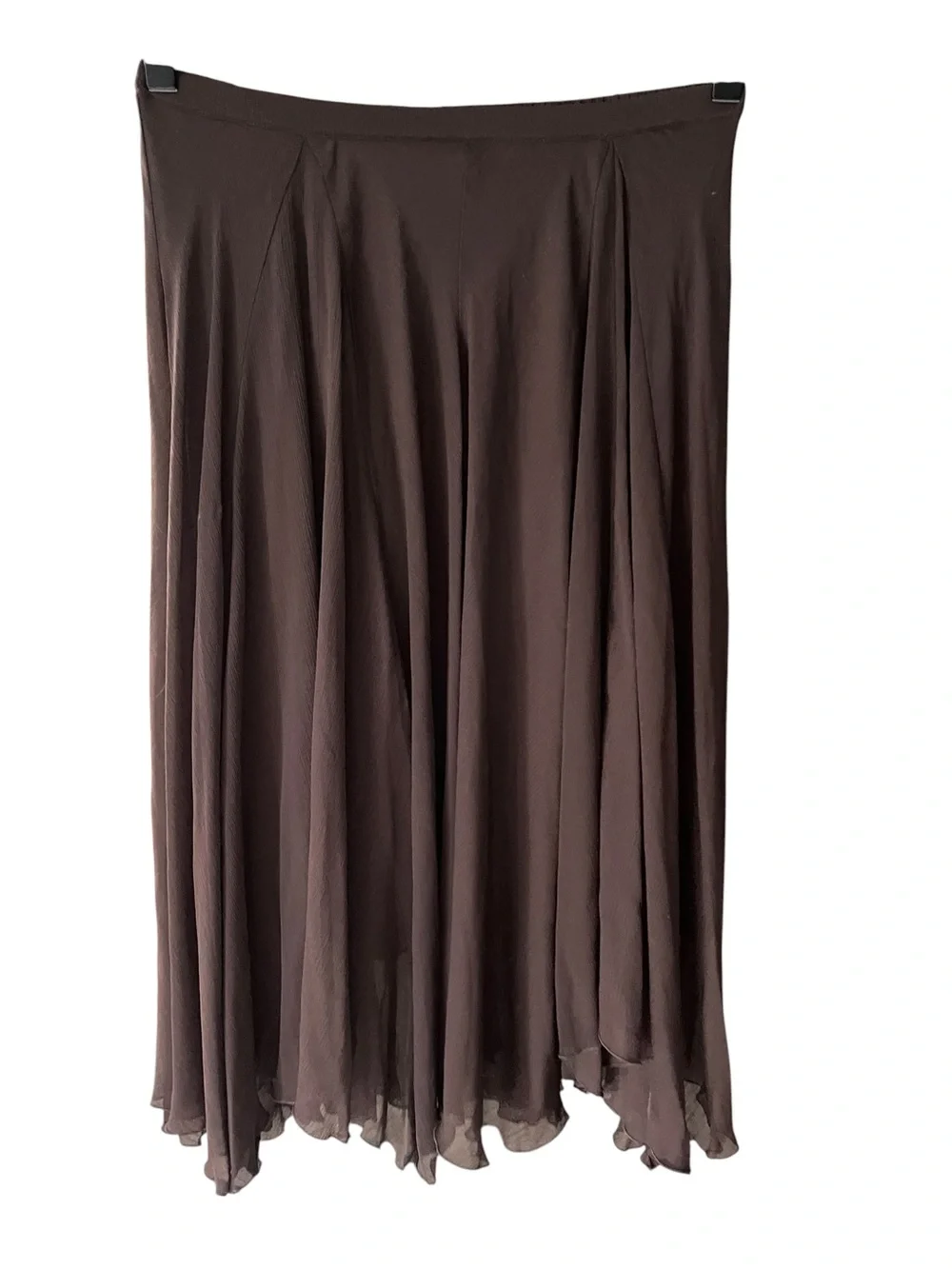 Nine West Chocolate Brown Midi Skirt with Sheer Layers. NEVER WORN - Picture 3 of 4